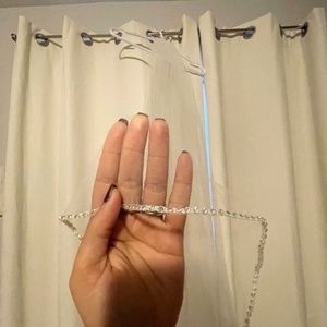 Cathedral Length Crystal Beaded Edge Wedding Veil